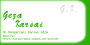 geza karsai business card