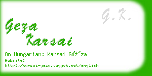geza karsai business card